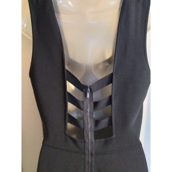 Bcbg Maxazria Dress Black Sleeveless Strapy Lined Back Sz L - Picture 6 of 11